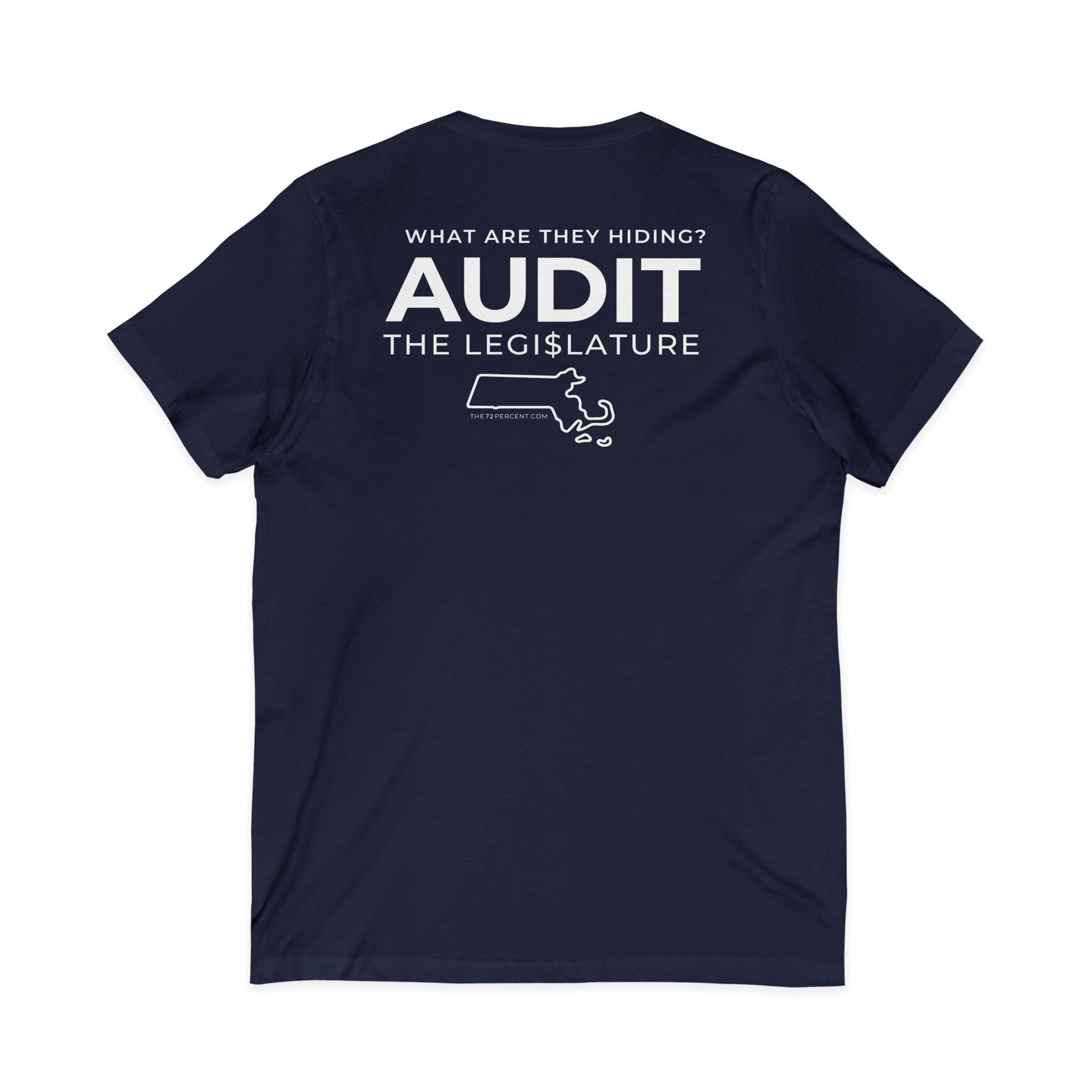 72% Where's Our Audit? V-Neck Unisex Tee