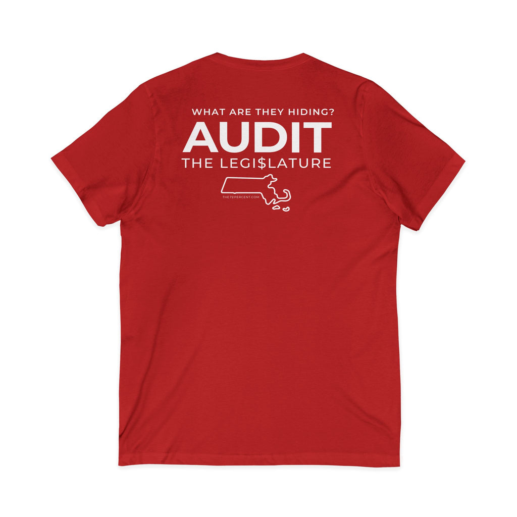 72% Where's Our Audit? V-Neck Unisex Tee