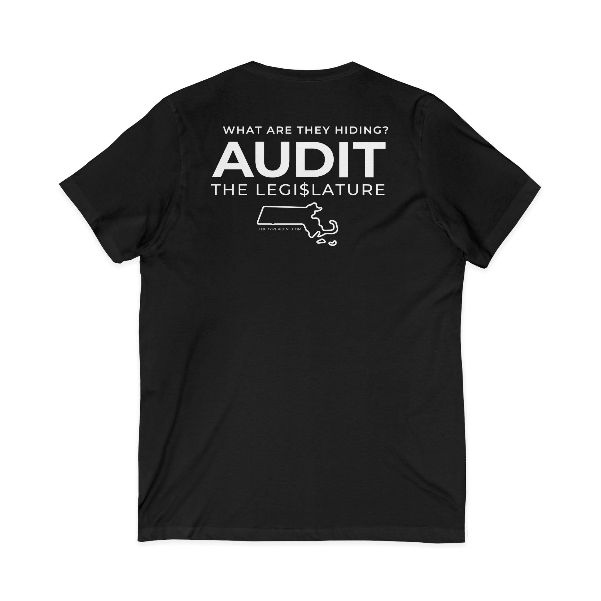 72% Where's Our Audit? V-Neck Unisex Tee